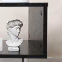 HOMCOM Tavolino Basso Da Salotto, Tavolino da Salotto Bianco, Design Moderno, Superficie Ampia, Due Ripiani, Forma S, in Legno e Ferro, 50 x 50 x 50cm, Nero(m-9)