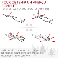 HOMCOM Sapin de Noël artificiel 180 cm arbre de Noël Slim avec support en acier pliable, 618 branches épines, vert(m-7)