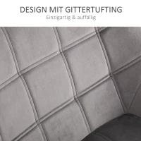 HOMCOM Relaxsessel Skandidesign Lesesessel Akzentsessel, Steppung, 67cm x 61,5cm x 71cm. Grau(m-5)