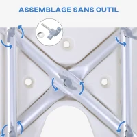 HOMCOM tabouret de douche chaise de douche ergonomique hauteur réglable pieds antidérapants charge max. 136 Kg alu HDPE(m-5)