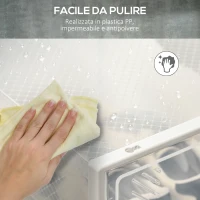 HOMCOM Mobile Scarpiera Rettangolare in Plastica PP, 18 Box 25x35x19 cm per Scarpe max 43 EU, Vestiti e Libri(m-7)
