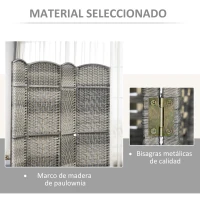 HOMCOM Separador de Ambientes de 6 Paneles Biombo Plegable 270x180 cm Pantalla de Privacidad de Polipropileno Gris Mixto(m-6)