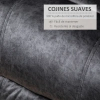 HOMCOM Sillón Relax Reclinable Manual Sillón Relax de Terciopelo con Reposabrazos Reposapiés Acolchado Grueso Negro(m-6)
