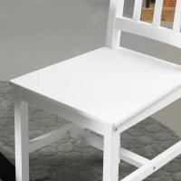 HOMCOM Lot de 4 chaises de salle à manger en bois massif, 41 cm x 46,5 cm x 85,5 cm, Blanc(m-5)