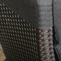 Outsunny Outdoor Recliner Chair with Adjustable Backrest and Footrest, Cushion, Side Tray, Dark Grey/Brown(m-9)