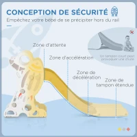 AIYAPLAY Toboggan pour enfants toboggan intérieur pour enfant, de 18 à 36 mois, jusqu'à 30 kg, 157L x 46,5l x 80H cm, gris(m-4)