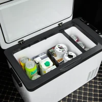 Outsunny Réfrigérateur portable à compression 30 L glacière électrique voiture 12/24V 61 x 32 x 40 cm jusqu'à -22°C blanc(m-9)