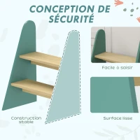 AIYAPLAY Marche pied enfant marchepied enfants 2 marches pour enfants 3 à 8 ans en bois charge max. 20 kg vert(m-6)