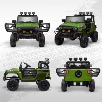 AIYAPLAY Buggy 4x4 voiture électrique enfant UTV avec télécommande 2.4Ghz 2 moteurs 12 V vert(m-9)