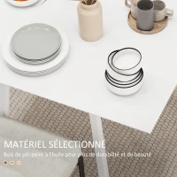 HOMCOM Table de cuisine pliable table à manger pliante avec plateau rabattable en bois pour 2 à 4 personnes blanc(m-5)