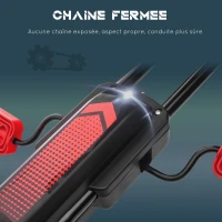 HOMCOM Kart à pédales pour enfant siège réglable 3 positions frein à main enfant de 5 à 12 ans rouge noir(m-7)