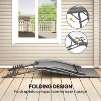 Outsunny Set of Two Adjustable Back Sun Loungers - Grey(m-7)