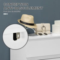 HOMCOM Commode 3 tiroirs, Meuble de rangement épuré pour chambre, intérieur, 80l x 39P x 73H cm(m-6)