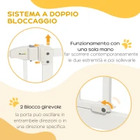 PawHut Cancelletto per Cani Estensibile con 4 Viti Regolabili, in Metallo e Plastica, 74-100x94 cm, Bianco(m-4)