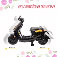AIYAPLAY Scooter électrique enfants moto porteur pour enfants phare et musique, marche avant/arrière, roues d'entraînement(m-5)