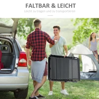 Outsunny Liegestuhl, Zusammenklappbare Liege mit Nackenkissen, Stahlrahmen, Netzstoffbezug, 120 kg Belastbarkeit, Grau(m-6)