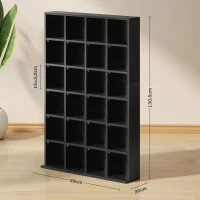 HOMCOM Multimedia-Aufbewahrung mit Platz für 480 CDs/312 DVDs - Bücherregal aus Holz mit verstellbaren Regalen, 89 x 130,5 cm, schwarz(m-3)