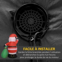 Outsunny Père de Noël gonflable de 180 cm avec lumières LED, matériel fixation et souffleur, intérieur et extérieur(m-6)
