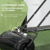 Outsunny Rasenwalze mit U-Griff, Gartenwalze, Gartenrolle, 32 cm Durchmesser, 38 L Wasser-/62 kg Sand, Metall, Schwarz, 58 x 32,5 x 113 cm(m-7)