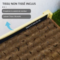 Outsunny Jardinière sur pieds, carré potager surélevé avec panneaux en acrylique et trous de drainage, 75 x 46 x 60,5 cm, naturel(m-7)