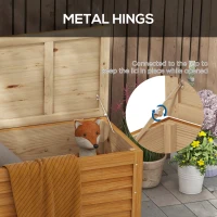 Outsunny 292L Outdoor Storage Box, Wooden Deck Box Garden Storage Container for Balcony, Porch, Poolside, Light Brown(m-5)