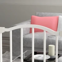 PawHut Metal Pet Safety Gate Dog Gate Folding Fence 74-87cm, White(m-9)