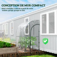 Outsunny Serre de Jardin adossée serre adossée 2 portes zippées enroulables acier PVC transparent(m-5)