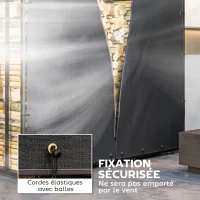 Outsunny Lot de deux housses pour râtelier à bûches housses pour porte-bûches protection l'eau les UV toile Oxford 600D noir(m-5)