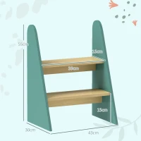 AIYAPLAY Marche pied enfant marchepied enfants 2 marches pour enfants 3 à 8 ans en bois charge max. 20 kg vert(m-3)