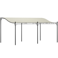 Outsunny 3 x 5 m Pergola, Flexibles Gartendach mit wasserfester Plane und Metallrahmen, Schattenspender, Cremeweiß