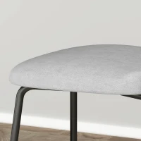 HOMCOM Lot de 2 chaises salle à manger chaises de cuisine dossier en rotin tissu respirant cadre acier 44 x 54 x 87 cm gris(m-9)