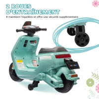 AIYAPLAY Scooter électrique enfants moto porteur pour enfants phare et musique, marche avant/arrière, roues d'entraînement(m-6)