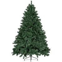 HOMCOM Sapin de Noël artificiel 210 arbre de Noël avec support en métal pliable, 1674 branches, décoration de Noël réaliste(m-1)