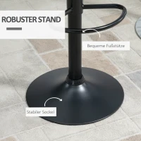 HOMCOM 2-er-Set Barhocker Retrodesign 47 cm x 51,5 cm x 89-109 cm Schwarz(m-5)