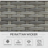 Outsunny Seven-Piece Rattan Garden Sofa Set, with Expanding Table - Grey(m-7)