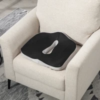 HOMCOM Coussin chaise bureau en mousse à mémoire - coussin coccyx ergonomique avec fond antidérapant et housse en maille(m-7)