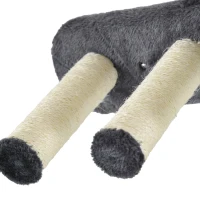 PawHut Prateleiras de Parede para Gatos 4 Peças com Rede Plataforma Semicircular Plataformas de Salto e Poste de Sisal Cinza(m-8)