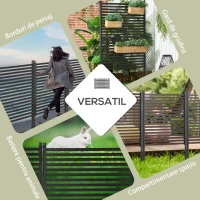 Outsunny Gard Modular Autoportant pentru Grădină din Oțel, 93x22x150 cm, Maro(m-5)