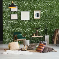 Outsunny Haie Artificiel Brise-Vue décoration Rouleau 3L x 1H m Feuillage réaliste Anti-UV Vert foncé(m-7)