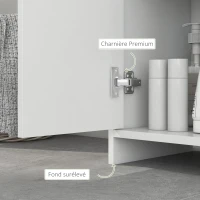 HOMCOM Meuble colonne de salle de bain placard de rangement en MDF Blanc avec 1 Porte et 2 étagères 30 x 30 x 160 cm(m-6)