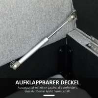 HOMCOM Sitzbank Bettbank Polsterbank inkl. Stauraum, Leinenoptik, Grau(m-6)