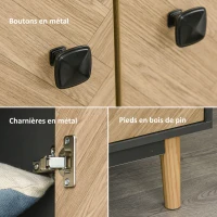 HOMCOM Armoire à 2 portes, armoire de chambre, avec étagères, tringles et 2 tiroirs, en bois, 90l x 50P x 190H cm, gris foncé(m-5)