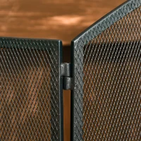 HOMCOM Pare-feu pour cheminée ou poêle - Pare-étincelles 3 Volets Pliables - dim. 110l x 24P x 76,5H cm - Acier métal Noir(m-7)