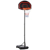 HOMCOM Panier de basket extérieur avec poteau panneau, base de lestage sur roulettes hauteur réglable 2,1-2,6 m (panier)(m-10)