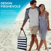 Outsunny Set 2 Sdraio da Spiaggia Pieghevoli e Regolabili con Tasca, in Acciaio e Poliestere, 142x51x40 cm, Multicolore(m-6)