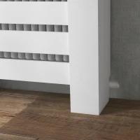 HOMCOM Heizkörperverkleidung Heizkörperabdeckung horizontale Lamellengitter mit 2 Schubladen aus Holz 78B x 19T x 95,5H cm weiß(m-5)