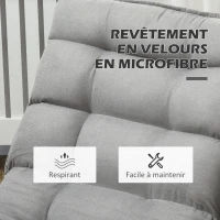 HOMCOM Fauteuil de sol paresseux fauteuil relax fauteuil salon design capitonné inclinaison dossier réglable pivotant 360°(m-6)