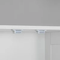 HOMCOM Meuble de salle de bain, meuble de rangement, avec deux armoires à double porte en verre trempé, 60 x 30 x 160 cm, blanc(m-10)