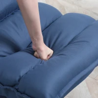 HOMCOM Lazy Swivel Floor Chair 360° with Adjustable Reclining Backrest Padded Design 62 x 70 x 95 cm Blue(m-11)