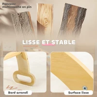 AIYAPLAY Arche escalade enfants bascule en bois d'intérieur pour garçons & filles, tout-petits de 18 à 48 mois, bois naturel(m-5)
